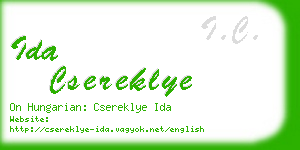 ida csereklye business card